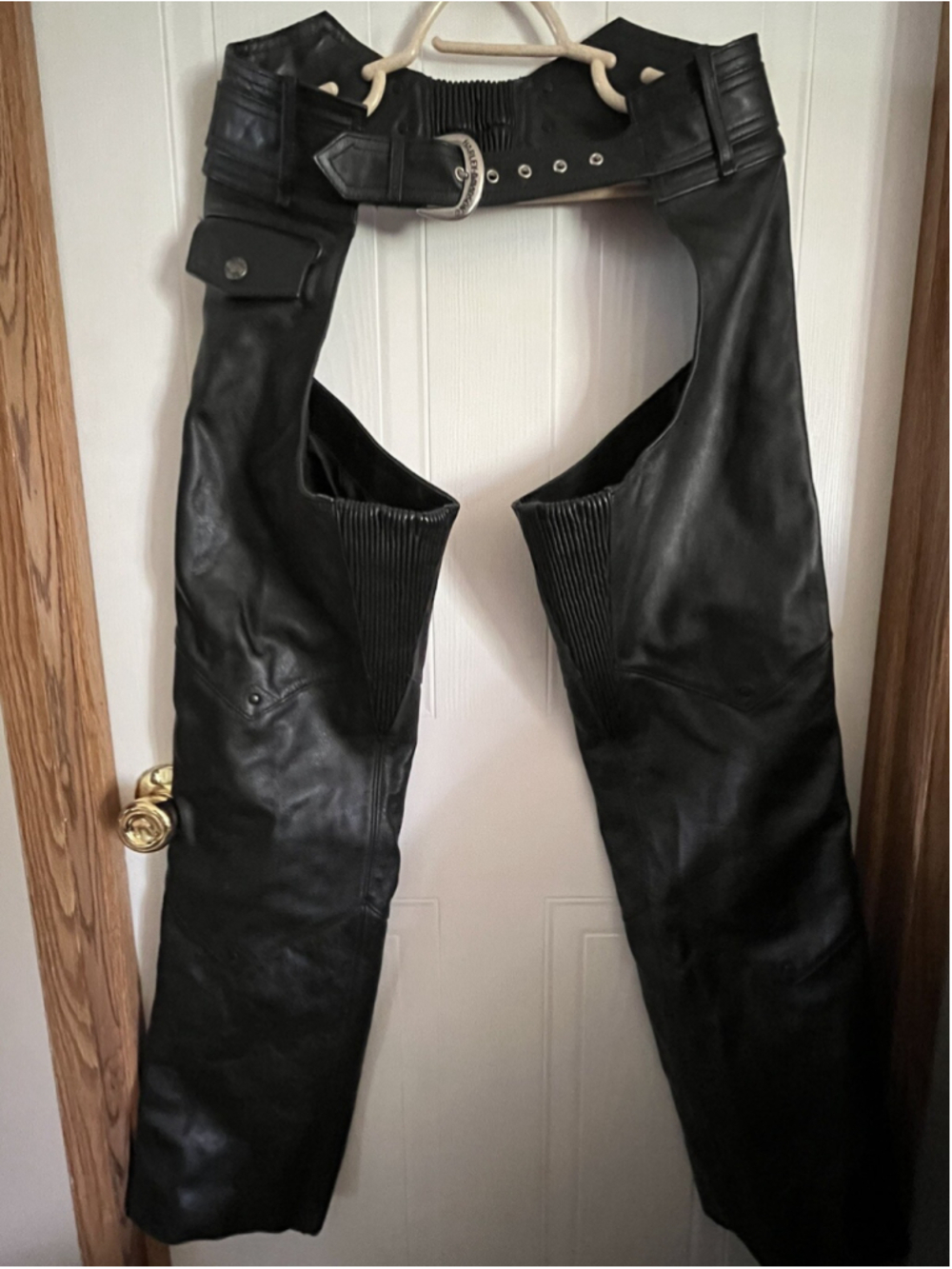 Harley-Davidson WOMENS XS Black Leather Motorcycle Riding Chap NEVER WORN